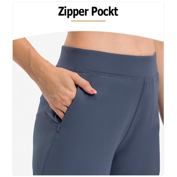 Skin Friendly Women'S Straight Leg Casual Pants Breathable With Zip Pocket