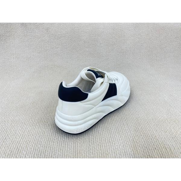 Breathable Microfiber White Platform Trainers With Flat Heel And Lightweight