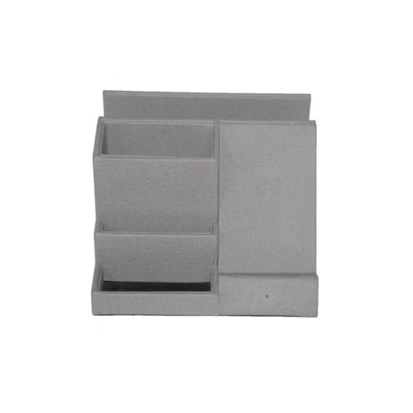 Wireless Rechargeable 10w Leather Pen Holder Multifunctional 3Layer Box