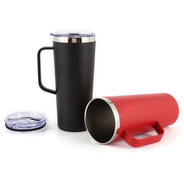 24oz Stainless Steel Insulated Coffee Mugs With Handles Keep Beverage Hot & Cold