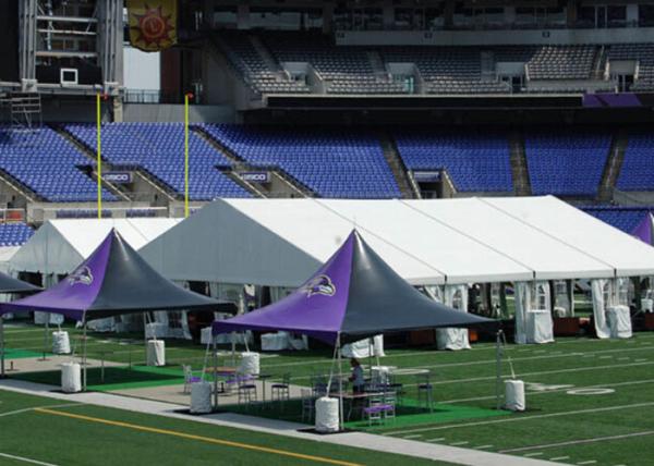 Large Pvc-Coated Aluminum Curve Roof Sporting Event Tents For Racing / Basketball / Badminton / Tennis Ball