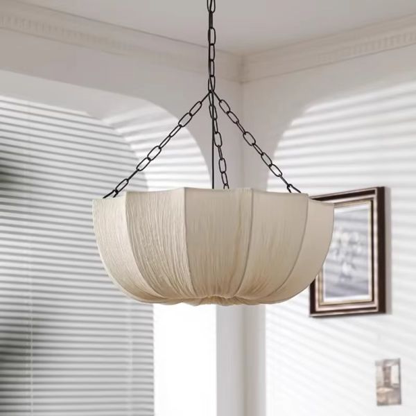 Living Dining Room Chandelier Lighting Wabi Sabi Retro Fabric Pendant Lights (WH-VP-308)