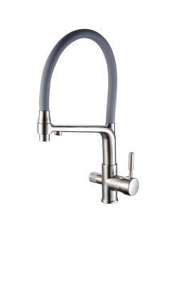 Water Outlet Brass Pull Out Kitchen Tap Single Hole With Stable Usage Experience