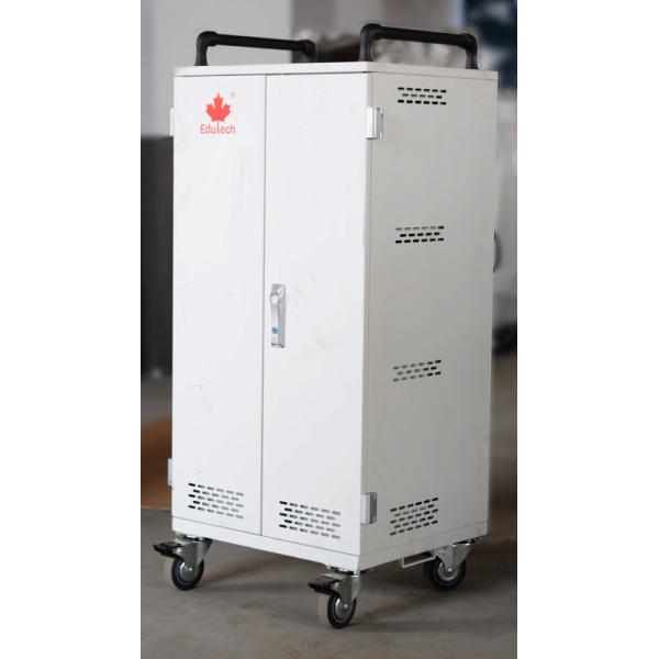 White Mobile Charging Cart Steel Material 60 Units Laptop Charging Cart