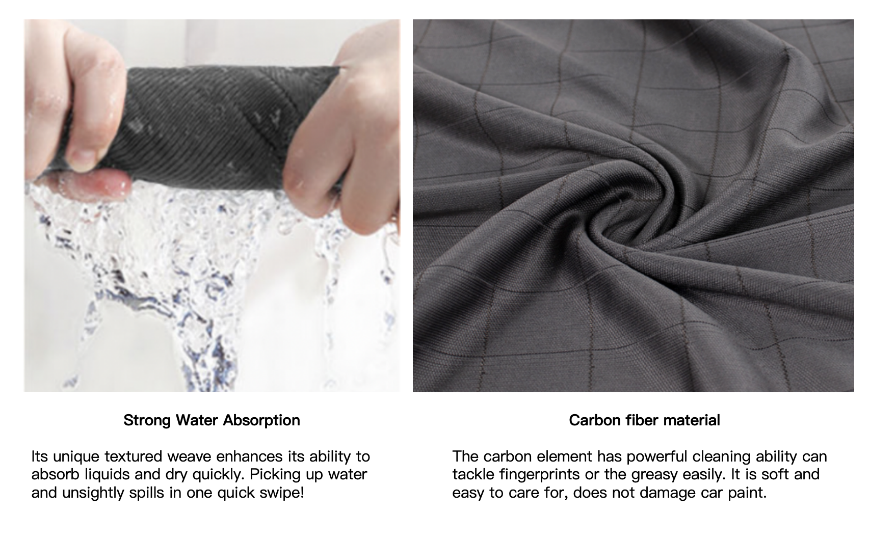 Carbon Microfiber Car Detailing Cloth For Glass Window Polishing Lint Free