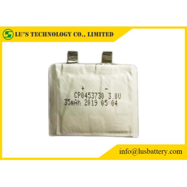 Batterie au lithium de batterie ultra mince de CP0453730 35mah 3V petite pour