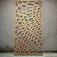 Gold Metal Garden Fence Panel Metal Privacy Screen Decorative Panel