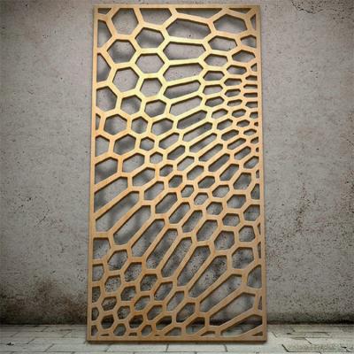 Gold Metal Garden Fence Panel Metal Privacy Screen Decorative Panel