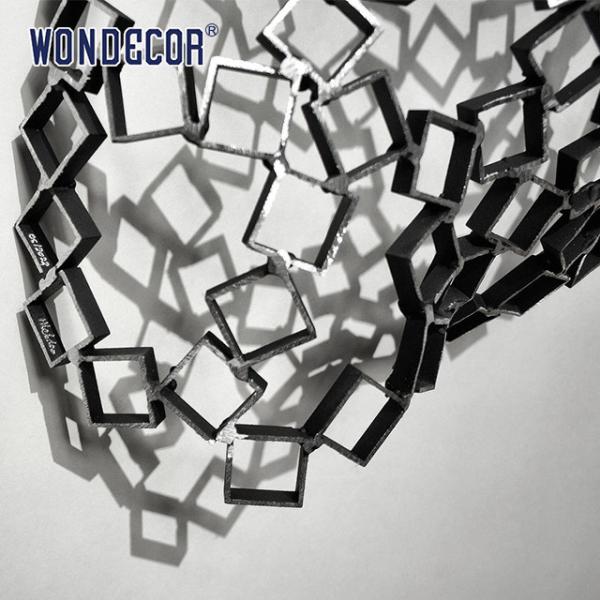 Square Splicing Abstract Stainless Steel Sculpture Female Torso Wall Decoration