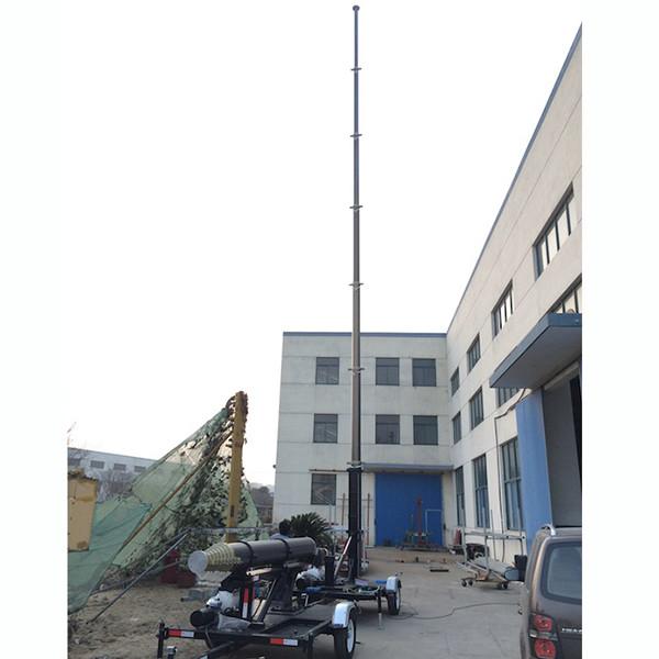 9m lockable pneumatic telescopic mast 400kg payloads- mobile antenna telecom pneumatic telescopic mast tower