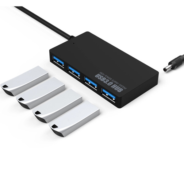 Universal Data Transmission Four Port 12v Powered USB 3.0 Hub