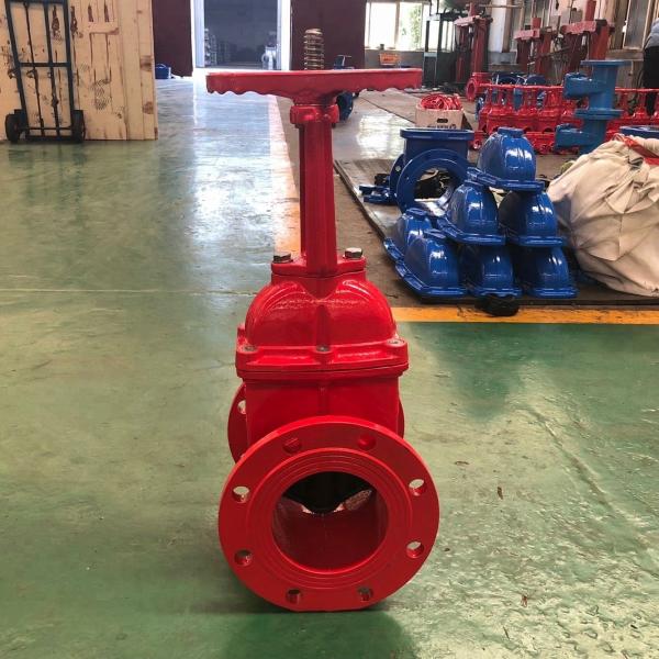 DN150 Flanged Fire Gate Valve 6 Inch Rising Stem Resilient Seated