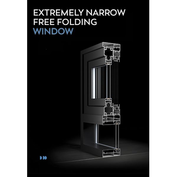 Modern Aluminum Alloy Thermal Break Anti-theft Thermal Insulation Folding Door Window Making Materials Double-layer Tempered