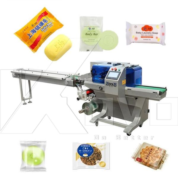 Horizontal Solid Soap Flow Wrapping Packaging Machine Automatic Bar Soap Bowl Flexible Packing Machine