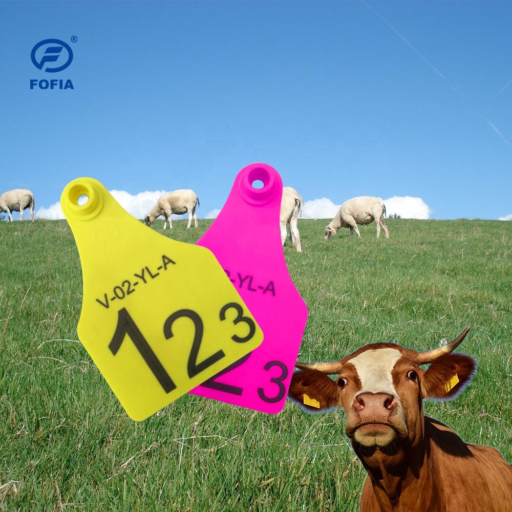 FOFIA ET921 Plastic Cow Ear Tags Animal Tracking Laser Coding Various Sizes Bovine Cattle Sheep Pig Farm Use with Number
