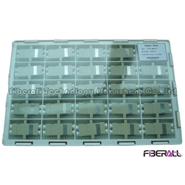 Two Ports Fiber Optic Connector Adapters , LC To LC Fiber Coupler With Slots