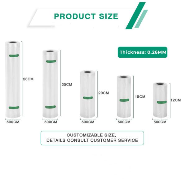 La catégorie comestible PE a gravé de vide de scelleur de sacs et de Rolls PA en refief pour Sous Vide et stockage de nourriture