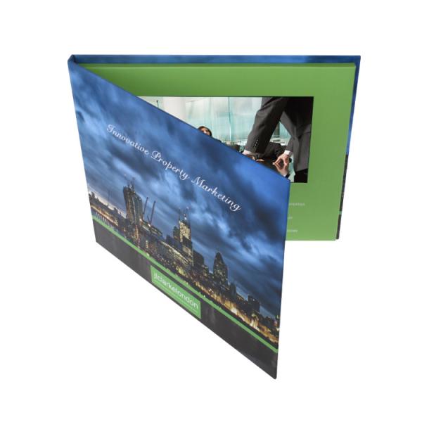 Hard Cover Video Advertising Cards UV Printing Smooth Video Booklet