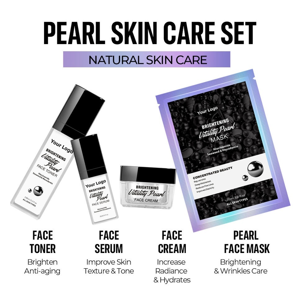 OEM ODM Korean-style skincare set with black truffle essence, pearl essence,