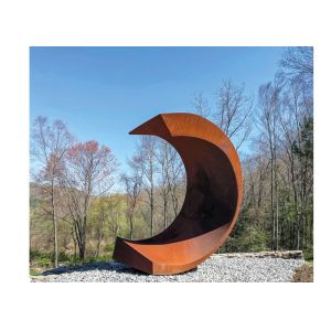 скульптура луны Corten высоты 250cm стальная для украшения сада