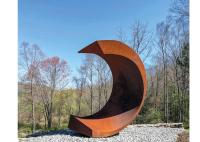 escultura de acero de la luna de Corten de la altura de los 250cm para la decoración del jardín