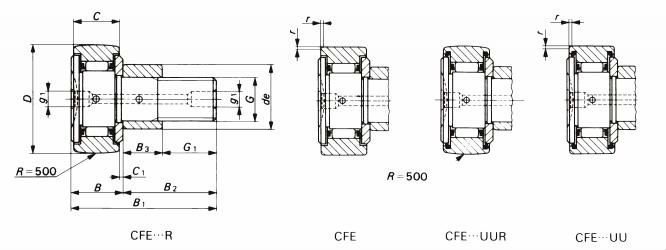 IKO камуфляжные игольные роликовые подшипники NUCF30BR