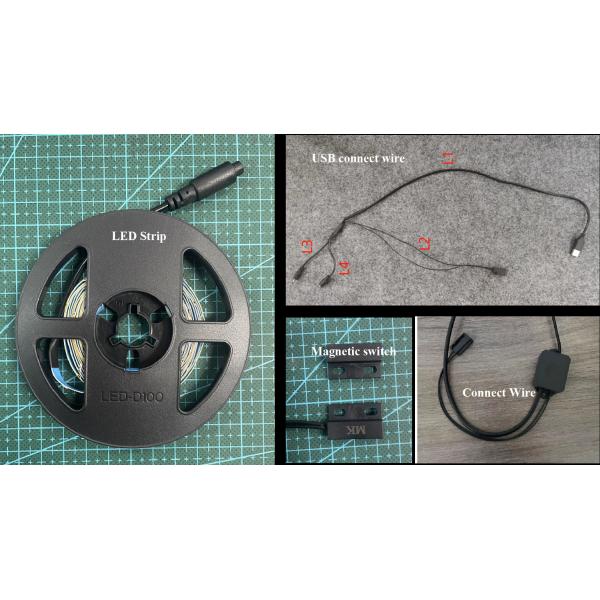 USB Custom LED Strip Magnetic Switch Спальный шкаф освещение 4.8W/M