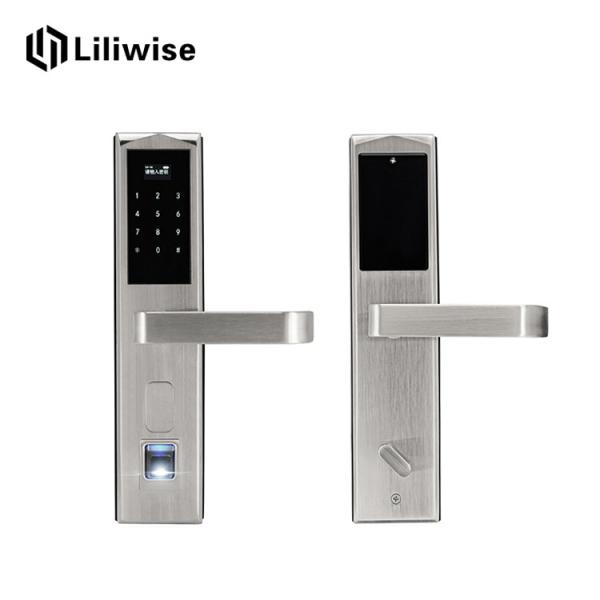 Keyless Residential Door Locks , Fingerprint Hotel Electronic Door Locks 304 Stainless Steel