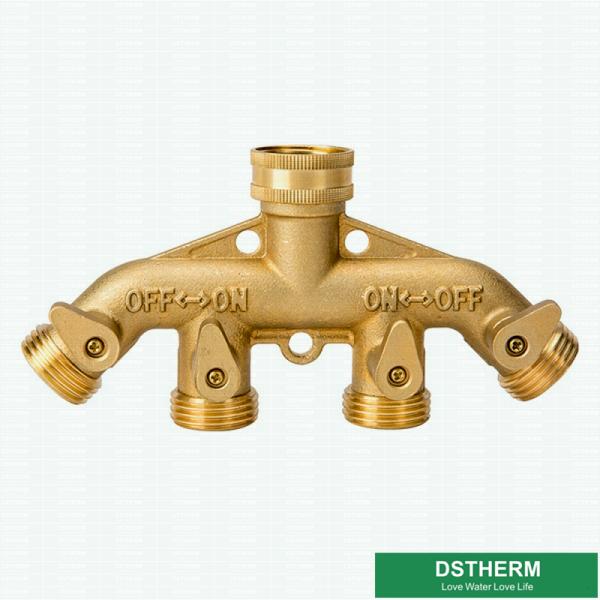 Las colocaciones de la manguera de jardín de CW617N apagaron la unión de cobre amarillo de la válvula