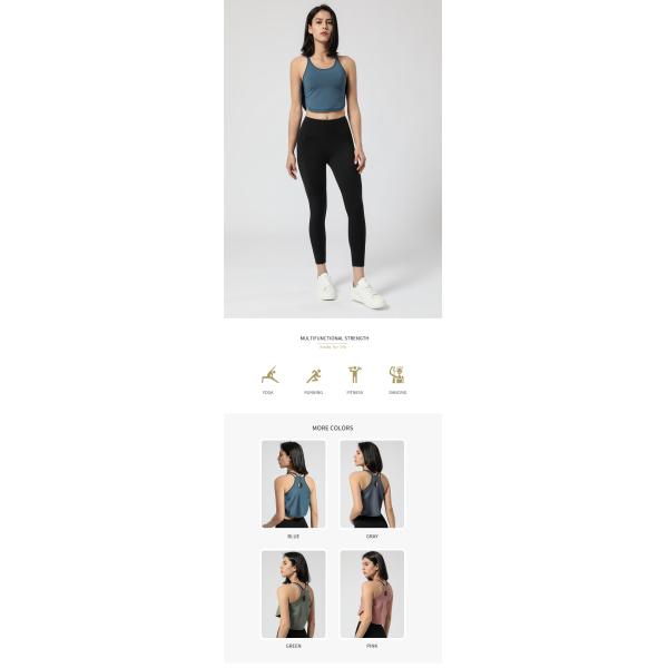 210gsm Lulu Open Back Activewear T Shirts Running Sports Yoga Fitness Vest T Shirt