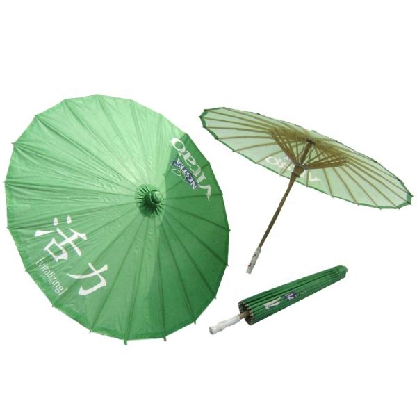Chinese Classical Style Decorative Flower Oil Paper Umbrel Bamboo Craft Silk Cloth Umbrella
