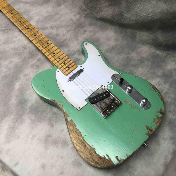 High quality handmade old vintage relic accessories made old aged neck TELE electric guitar free shipping