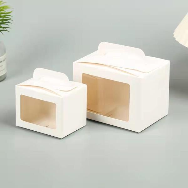 Transparent Window Kraft Paper Gift Box Folding Handbag Packaging Box Simple Cake Candy Box Children'S Gift Box