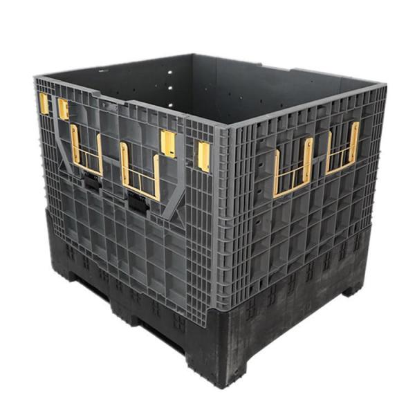 Foldable Galvanized Mesh Pallet Box Container with 1T Dynamic Load Capacity by HUADING