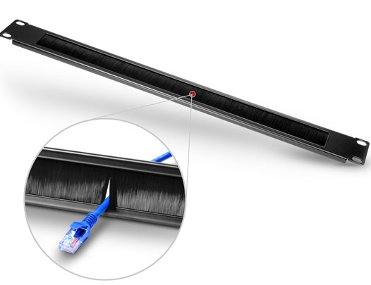 Brush Strip Cable Management Panel With Nylon Bristles Sturdy Steel Construction
