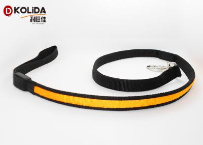 Orange / Blue Easy Walking LED Dog Leash Nature Nylon With Basic Collars