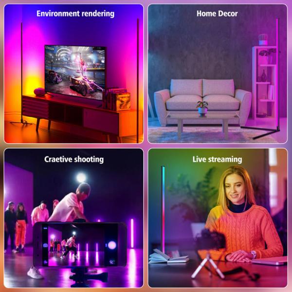 Floor To Ceiling Bedroom Corner Lamp Addressable With Magic Atmosphere Led