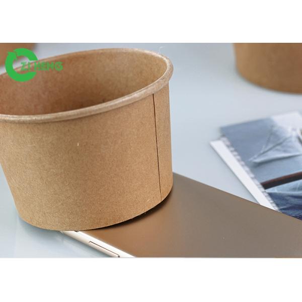 8oz устранимые принимают прочь изготовленным на заказ напечатанный логотипом шар бумаги Брауна Kraft для йогурта супа