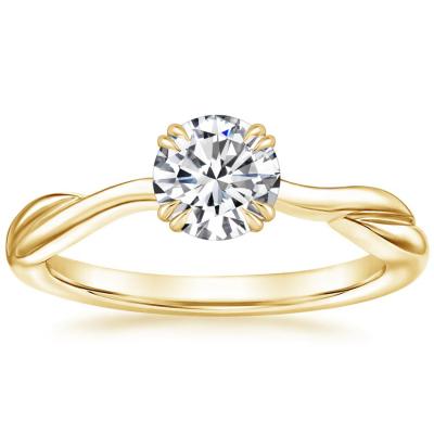 0.8ct Lab Grown Moissanite Ring 14K Yellow Gold Material ODM OEM