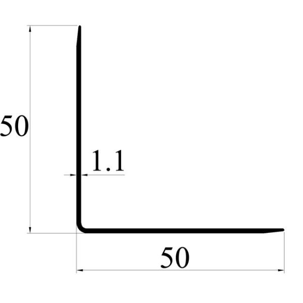 Aluminum Wall Corner Protector Strips Powder Coat Finish 50x50x2500mm
