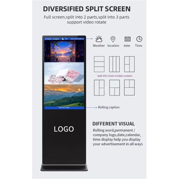Floor Standing Digital Signage Advertising Totem Flat Interactive Panel Android Machine Computer