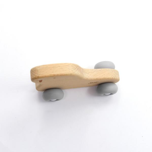 Fox Car Shape Wheelie Wooden Silicone Teether For Toddler OEM Service