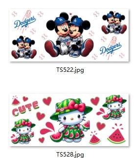 Folha de Estampagem a Quente AB Transfer Film Disney Tumbler Wrap Glass Cup Wrap
