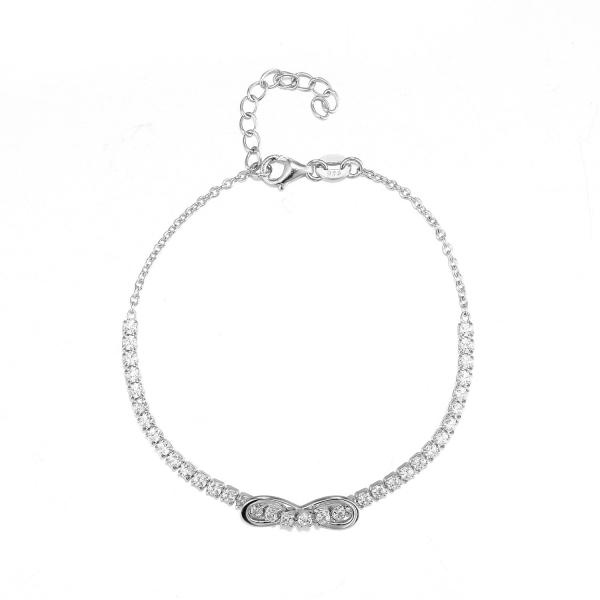 Bracelete de prata 9.79g Sterling Silver Moonstone Bracelet da CZ da borboleta 925