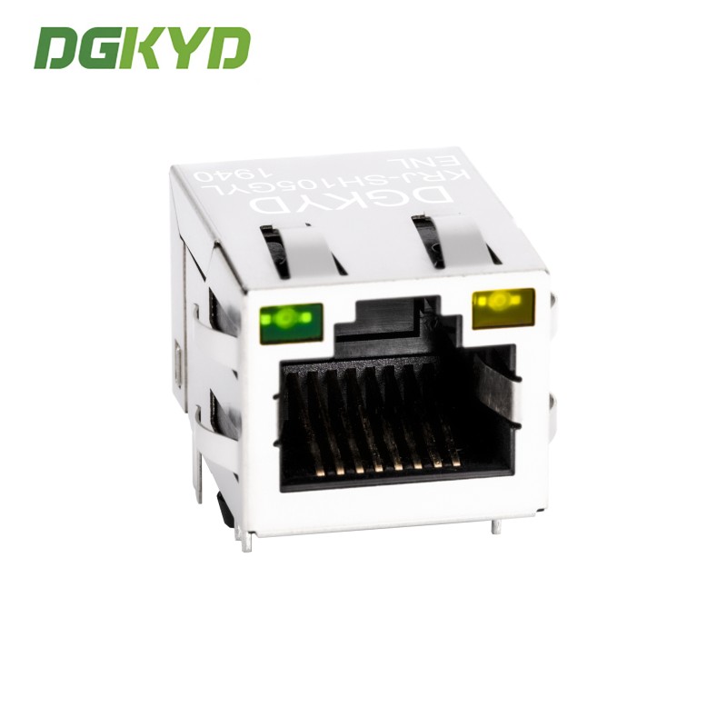 10/100 BASE Ethernet RJ45 Modular Jack With Transformer and Through Hole Mount