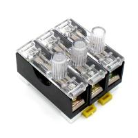 Le support de fusible de FS-103 3P pour 6x30 fond le bloc de fusible de l'indicateur 6x32 de la boite à fusible 10A 250V LED de bâti de rail de vacarme