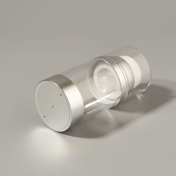 Factory Wholesale Luxury Empty 100ml 150ml 120ml ABS AS Airless Pump Bottle Customized Matte Glossy Silver UV Supplier