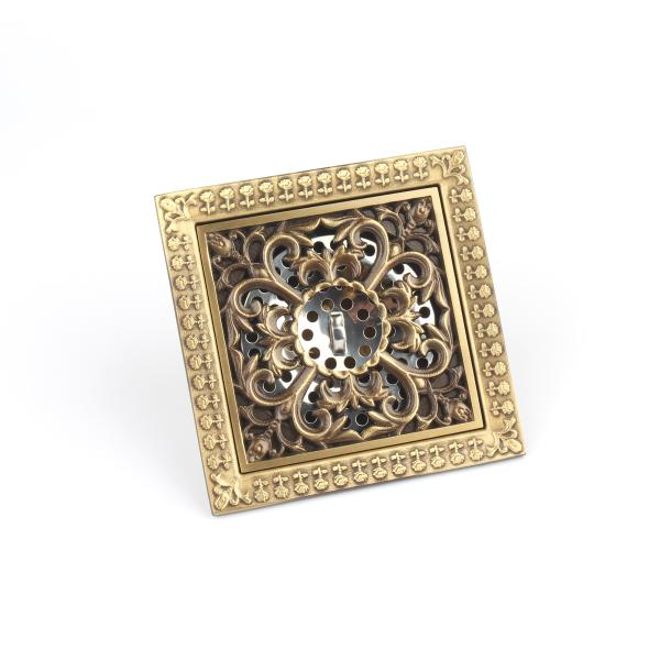 5 Inches Antique Bronze Anti-Clogging Square Brass Bathroom Floor Drain for Basin Use Removable Cover Shower Washing Machine
