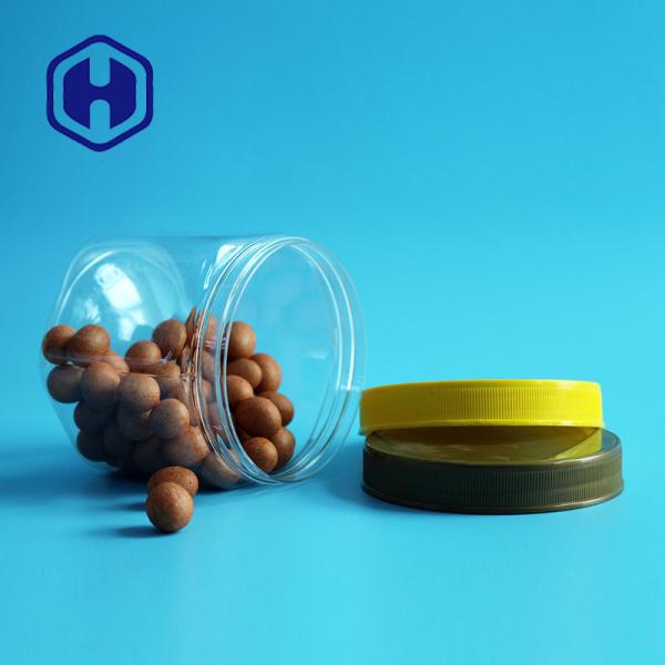 Hexagon 450ml 15oz Peanut Plastic Jar With Screw Caps 81mm Height