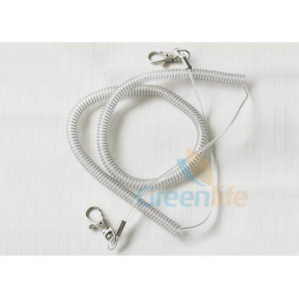 Retractable Steel Coil Lanyard With Clip , 5M Working Length Plastic Coil Tether